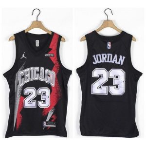 Men's Chicago Bulls #23 Michael Jordan Black Stitched Basketball Jersey VJR5