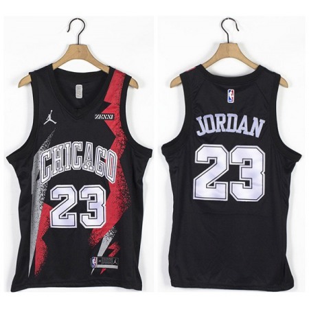 Men's Chicago Bulls #23 Michael Jordan Black Stitched Basketball Jersey VJR5