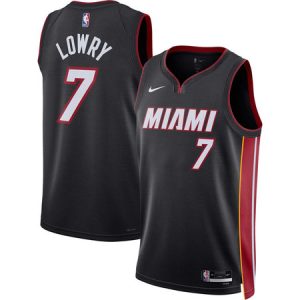 Men's Miami Heat #7 Kyle Lowry Nike Black Swingman Icon Edition Jersey