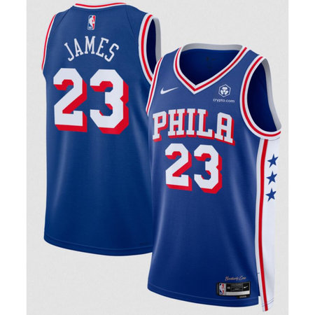 Youth Philadelphia 76ers #23 LeBron James Royal 2026 Icon Edition With Patch Jersey