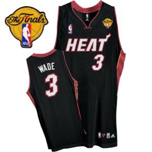 Youth Miami Heat #3 Dwyane Wade Black Finals Patch NBA Jersey