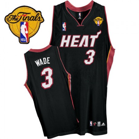 Youth Miami Heat #3 Dwyane Wade Black Finals Patch NBA Jersey