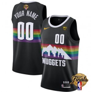 Men's Denver Nuggets Black 2023 Finals City Edition Custom Jersey