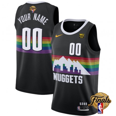 Men's Denver Nuggets Black 2023 Finals City Edition Custom Jersey