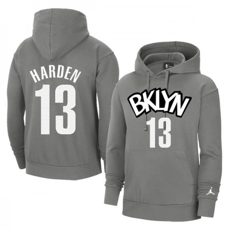 d1ec98db6faf75621075c0392a9cf849.jpeg Men's Brooklyn Nets #13 James Harden 2021 Grey Pullover Hoodie