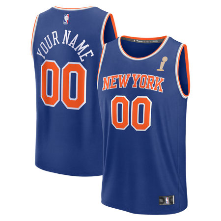 Women's New York Knicks Blue 2026 NBA Finals Champions Fast Break Icon Edition Custom Jersey