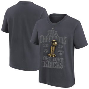 Men's New York Knicks Nike Anthracite 2026 NBA Finals Champions Limited Edition Locker Room T-Shirt