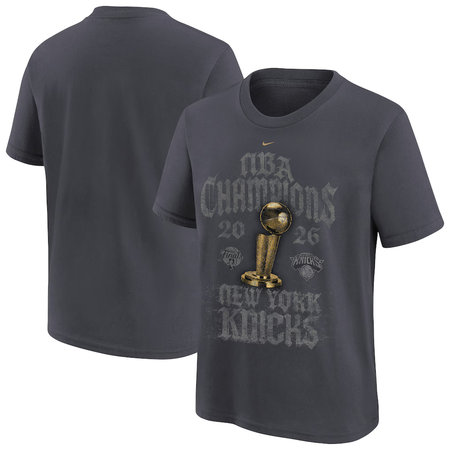 Men's New York Knicks Nike Anthracite 2026 NBA Finals Champions Limited Edition Locker Room T-Shirt