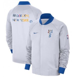 Men's Brooklyn Nets White 2022/23 City Edition Full-Zip Jacket
