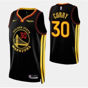 Men's Golden State Warriors #30 Stephen Curry Black 2023/24 City Edition Stitched Basketball Jersey KFGJ