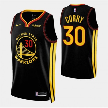 Men's Golden State Warriors #30 Stephen Curry Black 2023/24 City Edition Stitched Basketball Jersey KFGJ