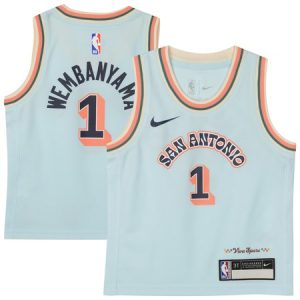 Toddler San Antonio Spurs #1 Victor Wembanyama Light Blue 2024/25 Swingman City Edition Player Jersey