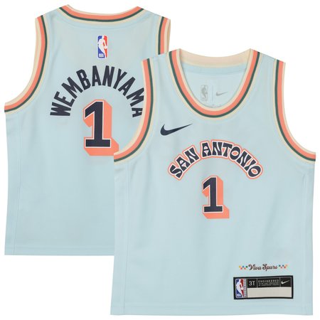 Toddler San Antonio Spurs #1 Victor Wembanyama Light Blue 2024/25 Swingman City Edition Player Jersey