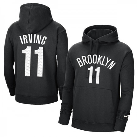 Men's Brooklyn Nets #11 Kyrie Irving 2021 Black Pullover Hoodie TZI0