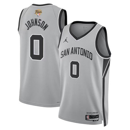 da81affad2c2c2884ab3b2aa5f9e5392.jpeg Men's San Antonio Spurs #0 Keldon Johnson Silver 2026 NBA Finals Patch Swingman Statement Edition Jersey