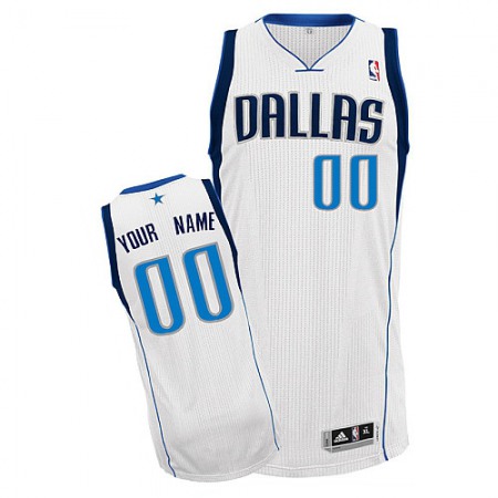 Men's Dallas Mavericks White Authentic Custom Jersey