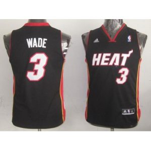 Youth Miami Heat #3 Dwyane Wade Black NBA Jersey