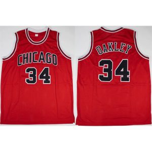 Men's Chicago Bulls #34 Charles Oakley Red Basketball Jersey