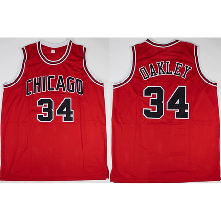 Women's Chicago Bulls #34 Charles Oakley Red Basketball Jersey