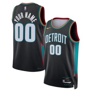 Men's Detroit Pistons Charcoal 2025/26 Swingman City Edition Custom Jersey