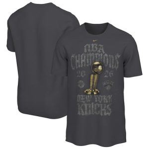 Men's New York Knicks Nike Gray 2026 NBA Finals Champions Limited Edition Locker Room T-Shirt
