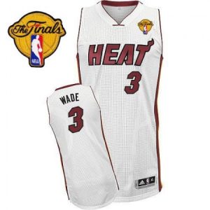 Men's Miami Heat #3 Dwyane Wade White Revolution 30 Finals Patch NBA Jersey