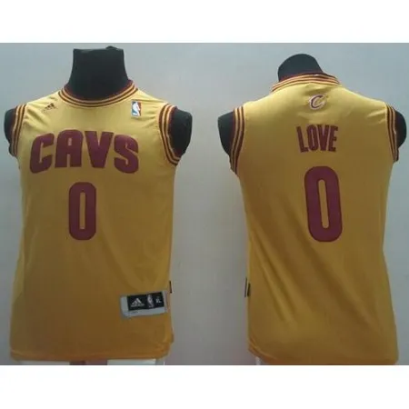 Youth Revolution 30 Cleveland Cavaliers #0 Kevin Love Gold Stitched NBA Jersey
