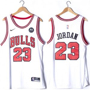 Men's Chicago Bulls #23 Michael Jordan White Stitched Basketball Jersey WBOS