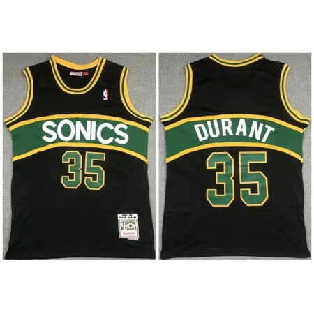 Men's Oklahoma City Thunder #35 Kevin Durant Black 2007-08 Black Throwback SuperSonics Stitched Jersey J6NK
