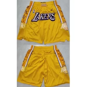 Men's Los Angeles Lakers Yellow Shorts (Run Small) OYS2