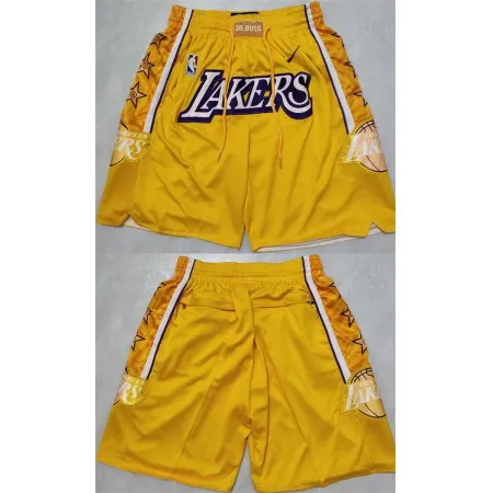 Men's Los Angeles Lakers Yellow Shorts (Run Small) Z0UP