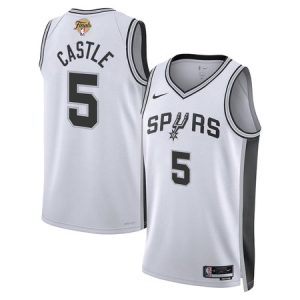 Youth San Antonio Spurs #5 Stephon Castle Nike White 2026 NBA Finals Swingman Association Edition Jersey