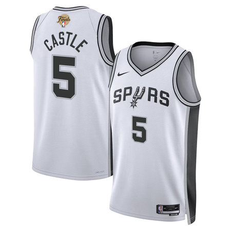 e0d0ea6201de33137fc1a01d6269ceed.jpeg Youth San Antonio Spurs #5 Stephon Castle Nike White 2026 NBA Finals Swingman Association Edition Jersey