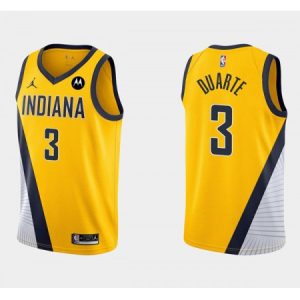 Men's Indiana Pacers #3 Chris Duarte Yellow Swingman Stitched Jersey AMZX