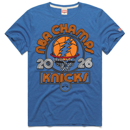 Men's New York Knicks x The Grateful Dead Homage Blue 2026 NBA Finals Champions Tri-Blend T-Shirt