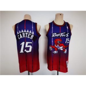 Men's Toronto Raptors #15 Vince Carter Purple/Red Throwback Stitched Jersey FP1P