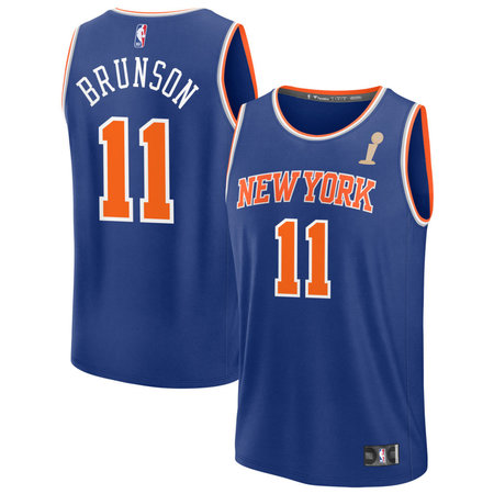 Youth New York Knicks #11 Jalen Brunson Blue 2026 NBA Finals Champions Fast Break Icon Edition Jersey