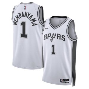 Youth San Antonio Spurs #1 Victor Wembanyama Nike White Swingman Association Edition Jersey