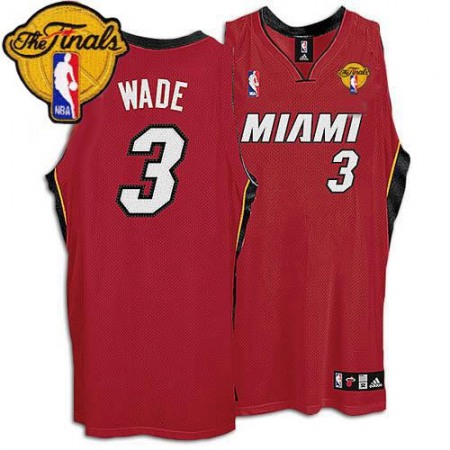 Men's Miami Heat #3 Dwyane Wade Red Finals Patch NBA Jersey