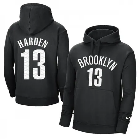 Men's Brooklyn Nets #13 James Harden 2021 Black Pullover Hoodie 1SL2