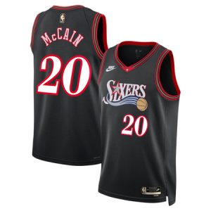 e9c66d7191739b883457af4e79f1d923.jpeg Men's Philadelphia 76ers #20 Jared McCain Nike Black Classic Edition Jersey
