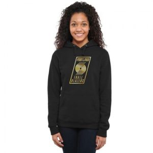 Women's Portland Trail Blazers Gold Collection Pullover Hoodie Black