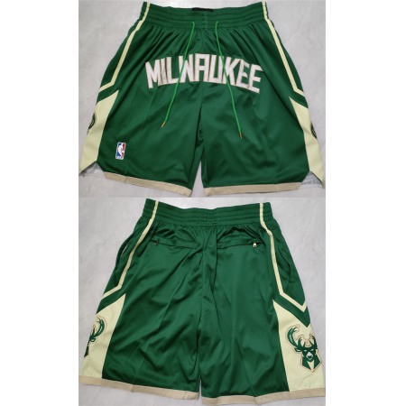 ead6bdd47fd16c912984850445dc20e7.jpeg Men's Milwaukee Bucks Green Shorts (Run Small)