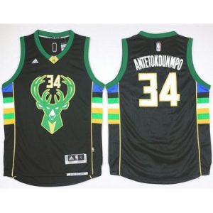 Men's Milwaukee Bucks #34 Giannis Antetokounmpo Black Alternate NBA Jersey