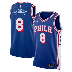 Youth Philadelphia 76ers #8 Paul George Blue Swingman Icon Edition Jersey
