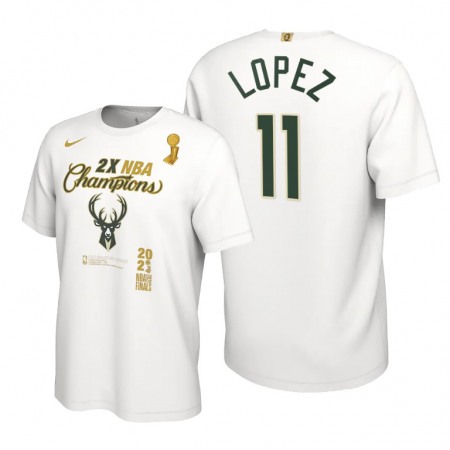ef4eb9ec77ef60adc5259b441ce313f4.jpeg Men's Milwaukee Bucks #11 Brook Lopez 2021 White Finals Champions Locker Room T-Shirt