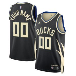 Youth Milwaukee Bucks Nike Black Swingman Statement Edition Custom Jersey