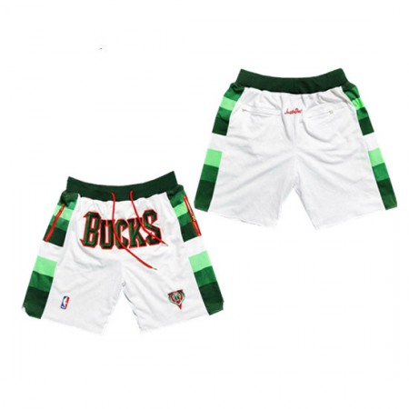 Men's Milwaukee Bucks White Shorts (Run Small) G0R0