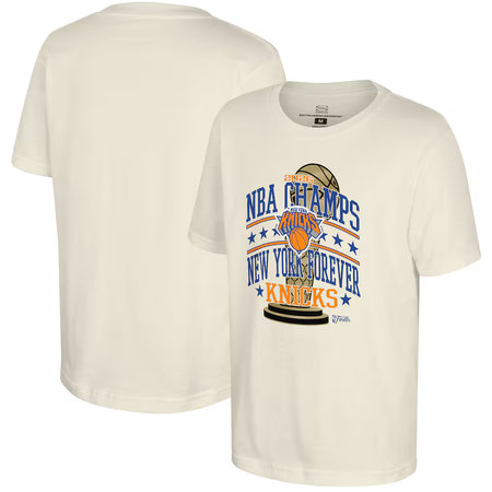 Men's New York Knicks Natural 2026 NBA Finals Champions No Regrets T-Shirt