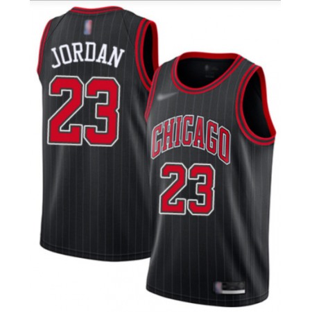 Men's Chicago Bulls #23 Michael Jordan Black Stitched Jersey 2I1B
